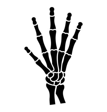 İskelet el katı vektör simgesi