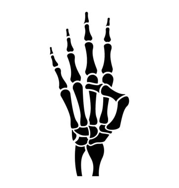 İskelet el katı vektör simgesi