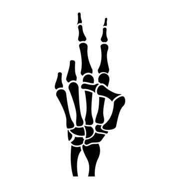 İskelet el katı vektör simgesi