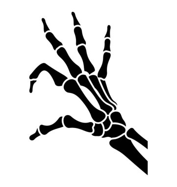 İskelet el katı vektör simgesi