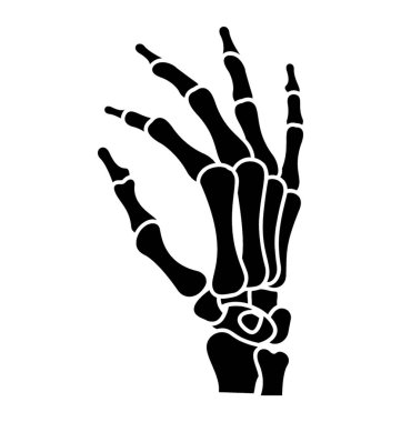 İskelet el katı vektör simgesi