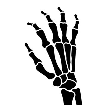 İskelet el katı vektör simgesi