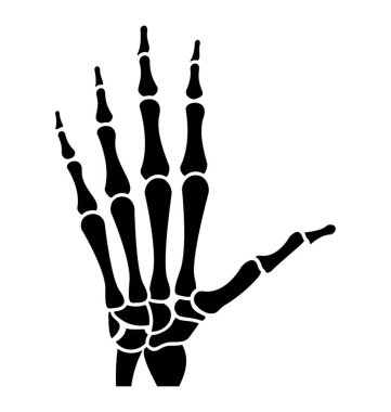 İskelet el katı vektör simgesi