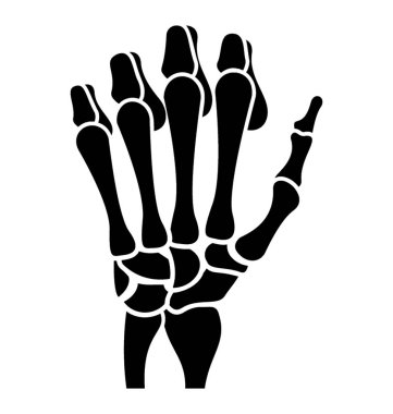 İskelet el katı vektör simgesi