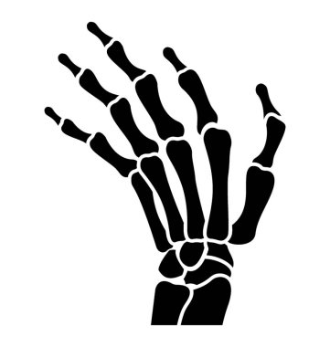 İskelet el katı vektör simgesi