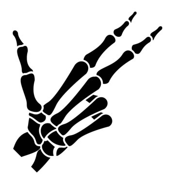 İskelet el katı vektör simgesi