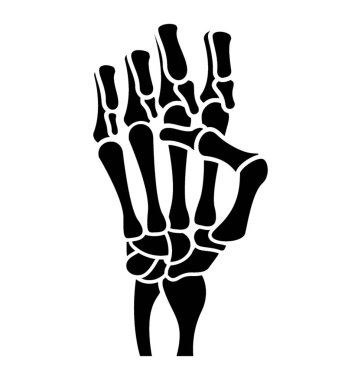 İskelet el katı vektör simgesi