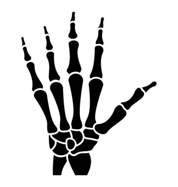 İskelet el katı vektör simgesi
