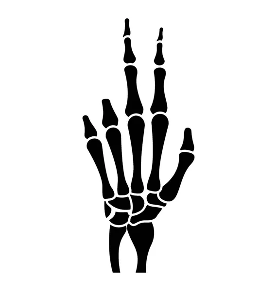 Esqueleto Mão Ícone Vetor Sólido — Vetor de Stock