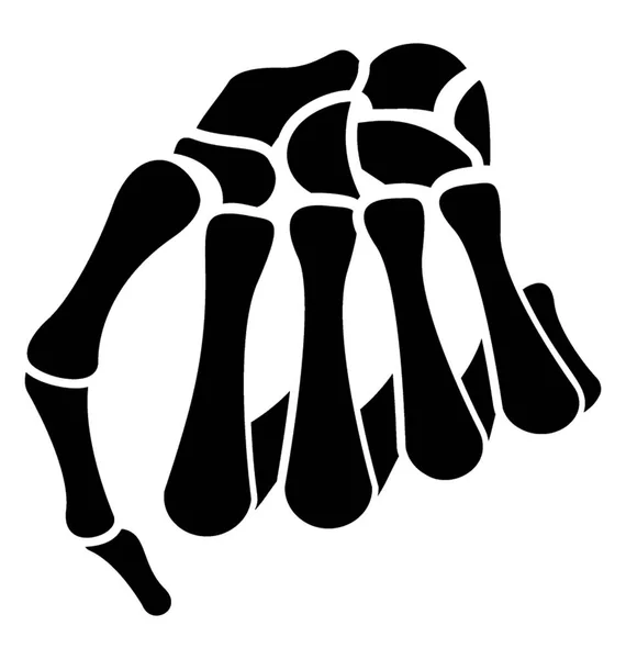 Skeleton Hand Solid Vector Icon — Stock Vector