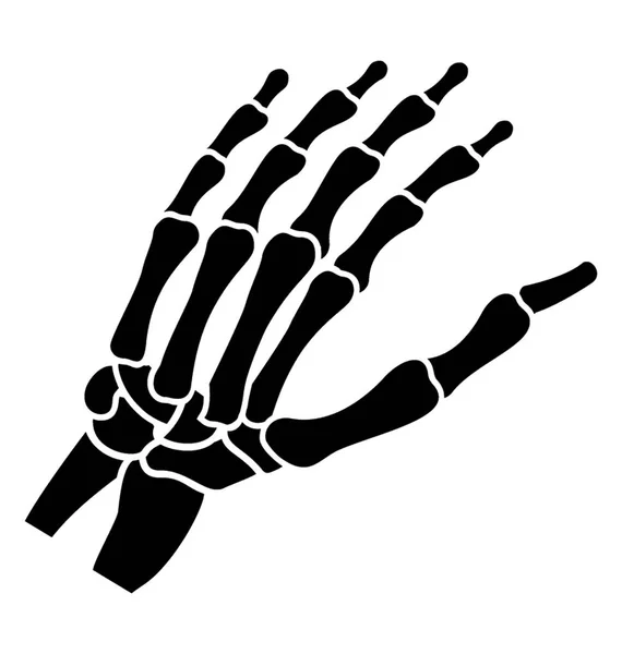 Esqueleto Mão Ícone Vetor Sólido — Vetor de Stock