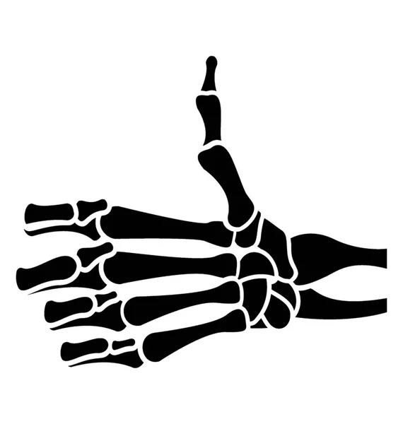 Skeleton Hand Solid Vector Icon — Stock Vector