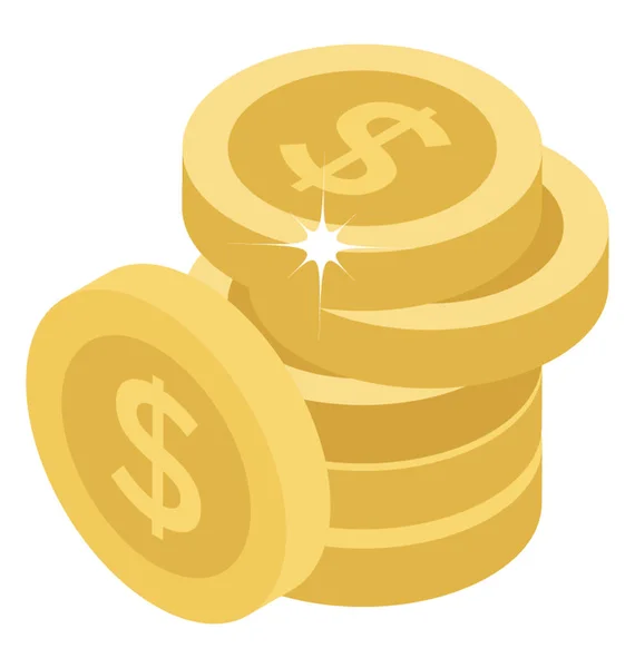 Monety Przedstawiające Ikona Składnika Aktywów — Wektor stockowy
