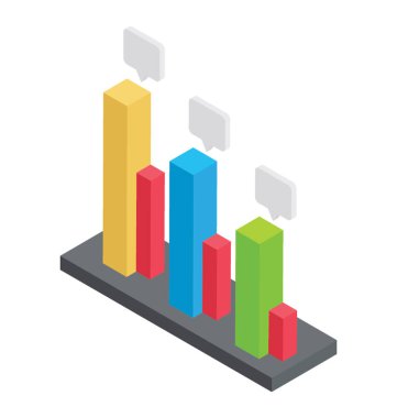 Tanımlayıcı istatistik temsil eden infographics içeren bir çubuk grafiği 