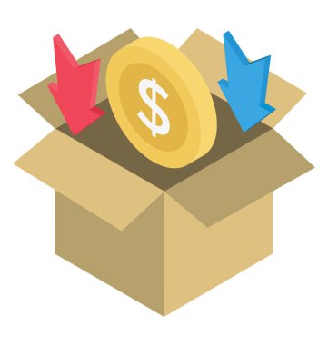 Bağış temsil eden varlık ile bir kutu 