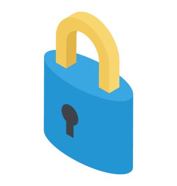 Güvenlik kavramı ifade eden bir retro tarzı asma kilit