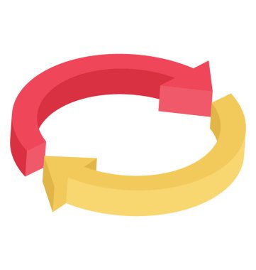 Geri dönüşüm sembolü ifade eden bir ok döngüsü 