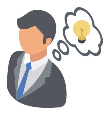 Bir adam ile yaratıcı düşünme gösterilen ampul 