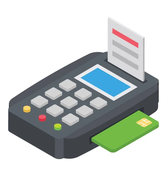 Maskin Med Kreditkort Med Det Svep Och Samla Betalning Kortbetalning — Stock vektor
