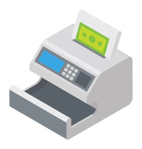 Una Impresora Fax Icono Plano — Vector de stock