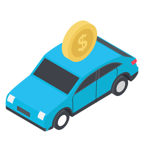 A dollar with coin representing car financing 