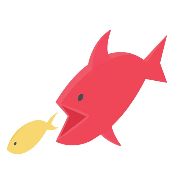 Pesce Grosso Che Cerca Mangiare Pesce Piccolo Concetto Acquisizione — Vettoriale Stock