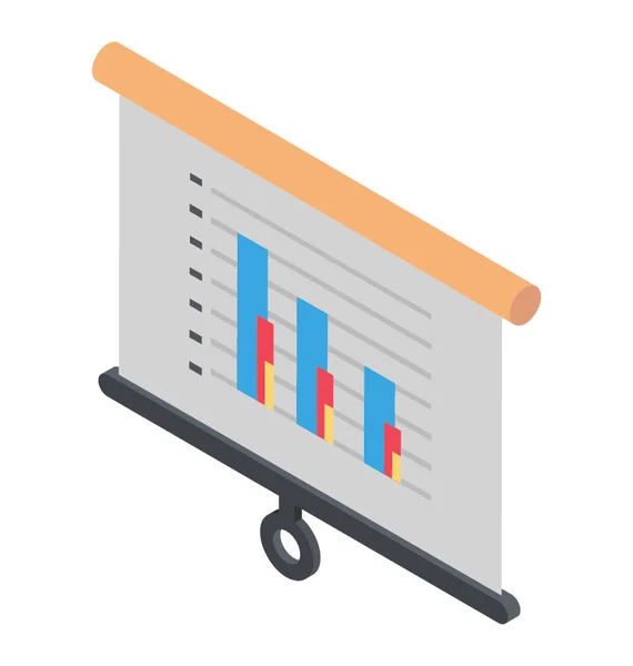 Gráfico Área Con Pantalla Proyección Presentación Estadística — Vector de stock
