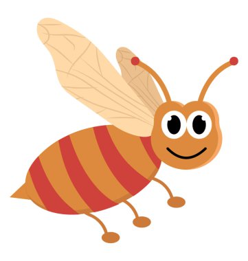 Bir çizgi film arı düz simgesi 