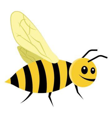 Bir çizgi film arı düz simgesi 