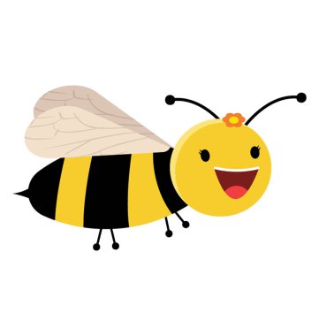 Bir çizgi film arı düz simgesi 