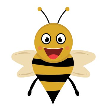 Bir çizgi film arı düz simgesi 