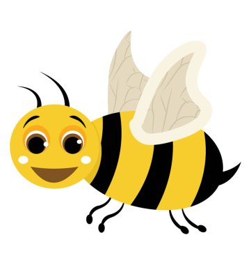 Bir çizgi film arı düz simgesi 