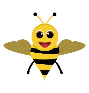 Bir çizgi film arı düz simgesi 