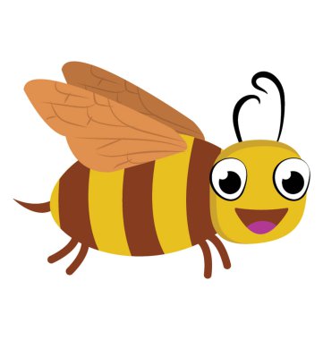 Bir çizgi film arı düz simgesi 