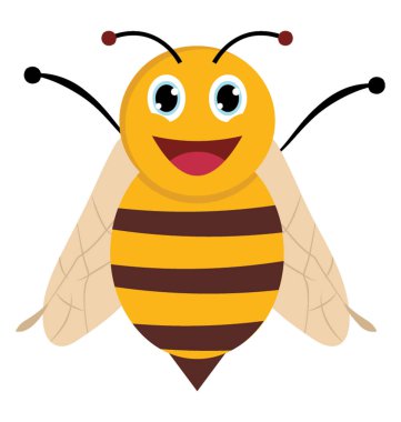 Bir çizgi film arı düz simgesi 