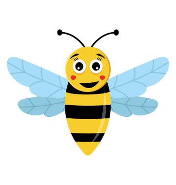 Bir çizgi film arı düz simgesi 