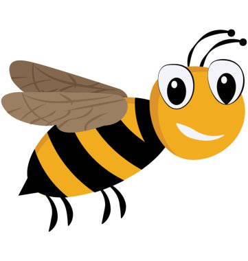 Bir çizgi film arı düz simgesi 