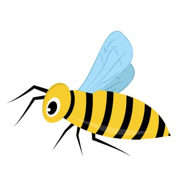 Bir çizgi film arı düz simgesi 