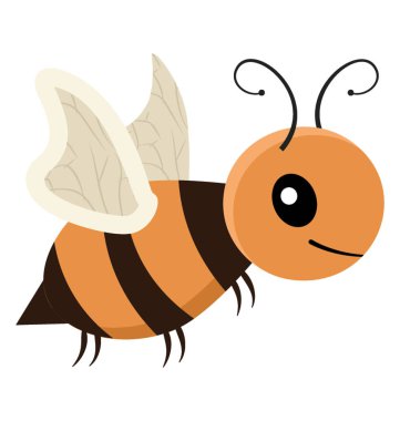 Bir çizgi film arı düz simgesi 