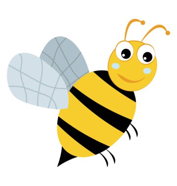 Bir çizgi film arı düz simgesi 