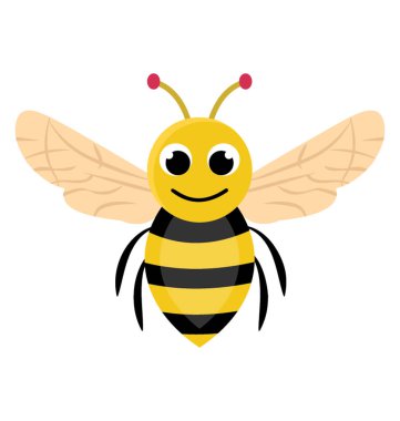 Bir çizgi film arı düz simgesi 