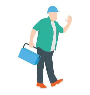 Tamirci toolkit, elektrikçi kavramı düz simgesi ile 