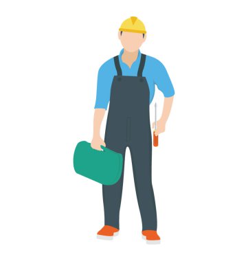 Bir elektrikçi, elektrik hizmetleri kavramı düz simgesi 