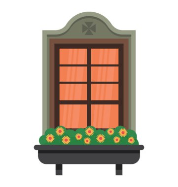 Dış ev resmeden bir pencere panjur 