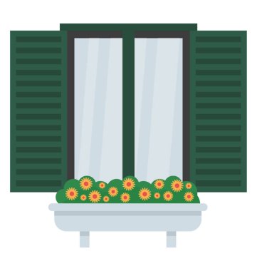 Ev pencere resmeden bir pencere panjur