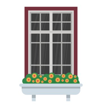 Dış ev resmeden bir açık pencere 