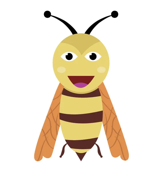Lapos Ikon Ból Egy Rajzfilm Méh — Stock Vector