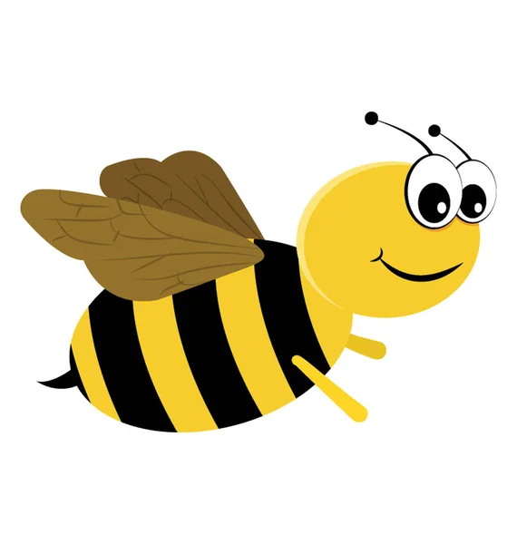 Плоская Икона Мультяшной Пчелы — стоковый вектор