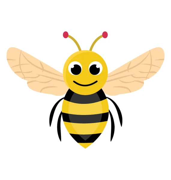 卡通蜜蜂的平面图标 — 图库矢量图片