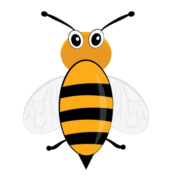Platte Pictogram Van Een Cartoon Bee — Stockvector